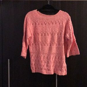 Lovely Pink Crochet Knit Top